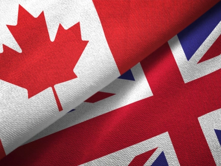 Handelsbeziehungen zwischen Kanada und dem Vereinigten Königreich/Flaggen