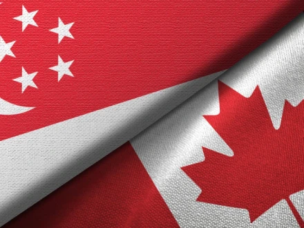 Handelsbeziehungen zwischen Kanada und Singapur/ Flaggen
