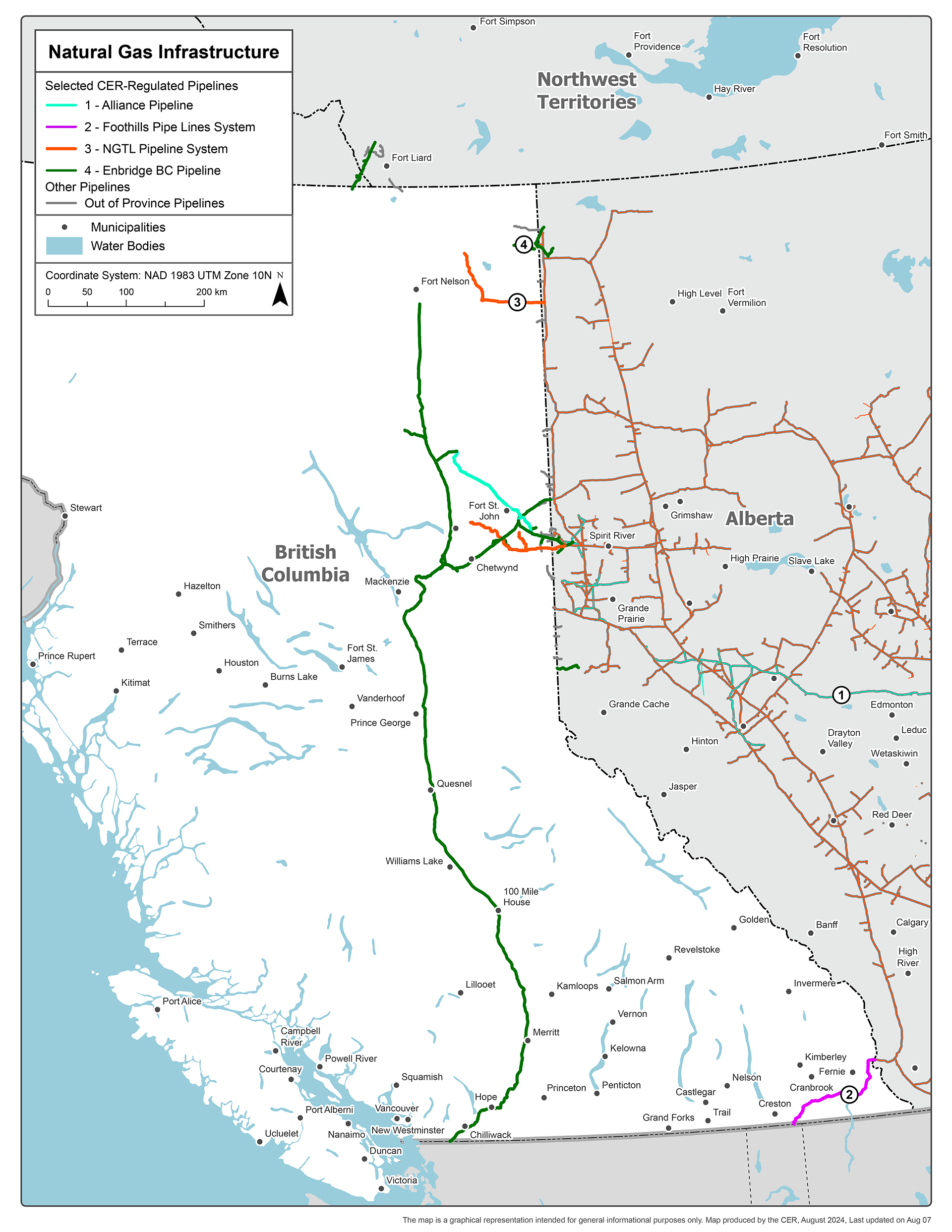 Trade & Invest BC Infrastrukturkarte - Erdgas
