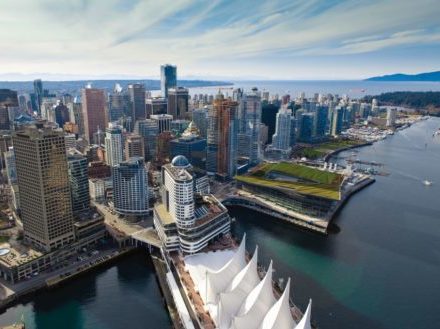 Luftaufnahme der Innenstadt von Vancouver